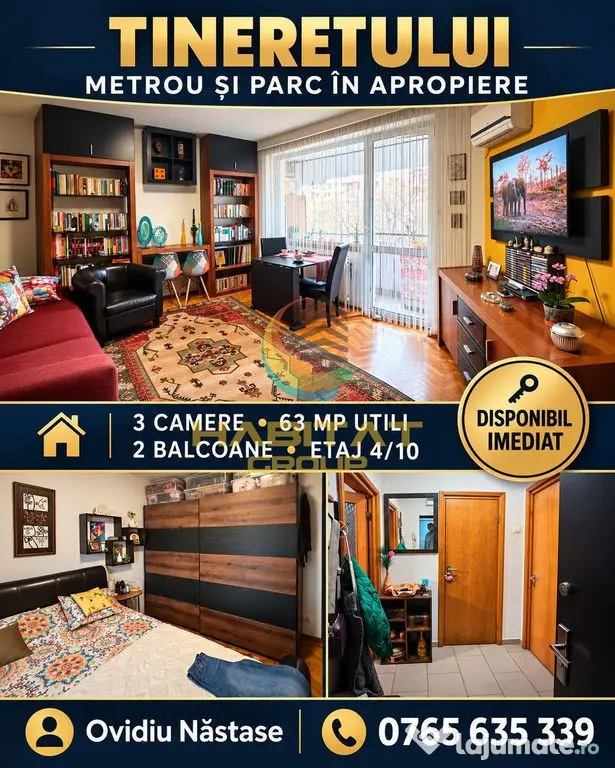 Tineretului – 3 camere lângă metrou și parc - Bucuresti (Bucuresti-Ilfov)