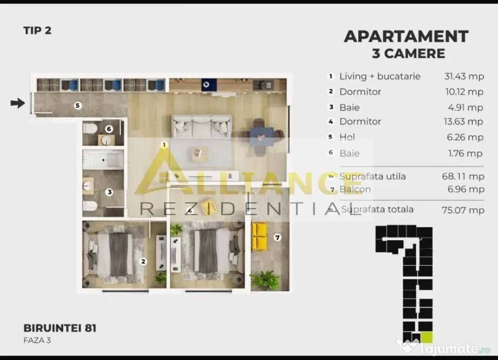 3 CAMERE 2 BAI | SIENA RESIDENCE | 5 MIN METROU BERCENI | - Popesti Leordeni (Bucuresti-Ilfov)