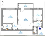 Comision 0% Apartament 2 camere 44 mpu cu balcon etaj 7 Miha 