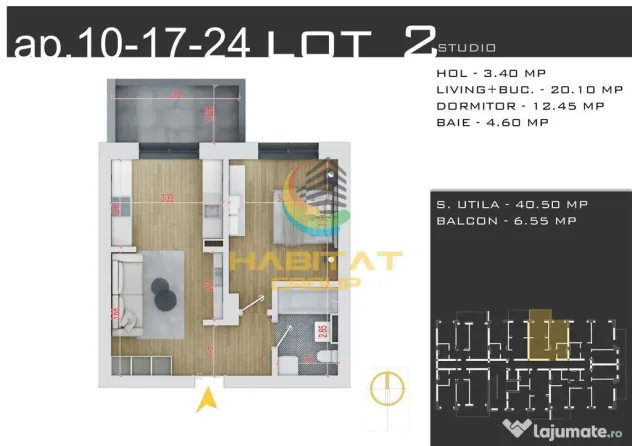 Pallady 2 camere tip studio 45 mp _ loc parcare gratuit - Bucuresti (Bucuresti-Ilfov)