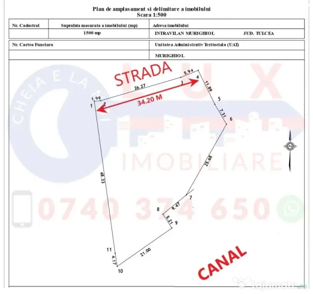 ID 7591 Teren INTRAVILAN - Comuna MURIGHIOL