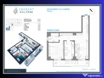 ADAMANT ECLYPSE | 2 camere 2G | decomandat 69.9mp| CUG-Iași