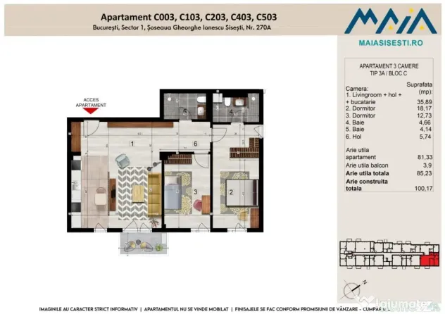 APARTAMENT 3 CAMERE | BANEASA | LANGA METROU STRAULESTI | FI - Bucuresti (Bucuresti-Ilfov)