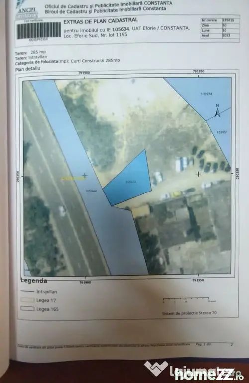 Teren construcții, vedere frontala la mare și Certifica... - Eforie Nord (Constanta)
