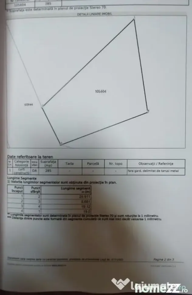 Teren construcții, vedere frontala la mare și Certifica... - Eforie Nord (Constanta)