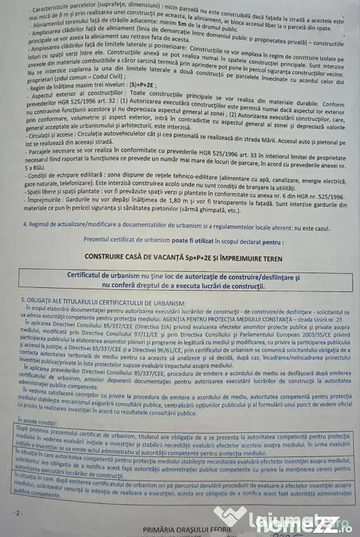 Teren construcții, vedere frontala la mare și Certifica... - Eforie Nord (Constanta)