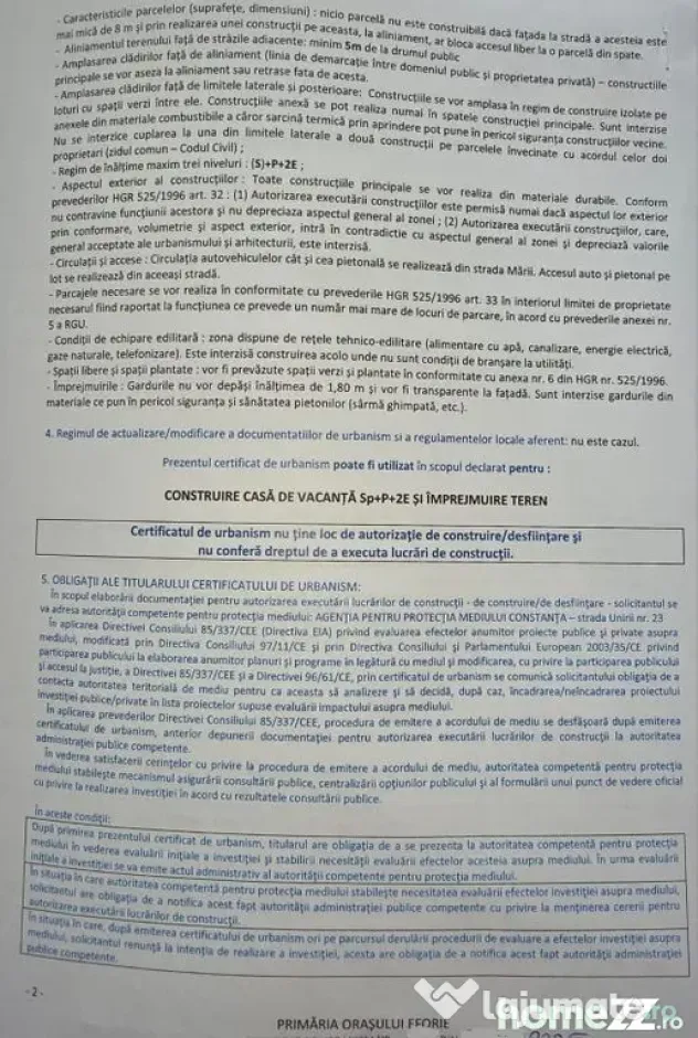 Teren construcții, vedere frontala la mare și Certifica... - Eforie Nord (Constanta)