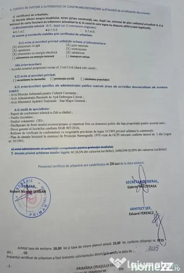 Teren construcții, vedere frontala la mare și Certifica... - Eforie Nord (Constanta)