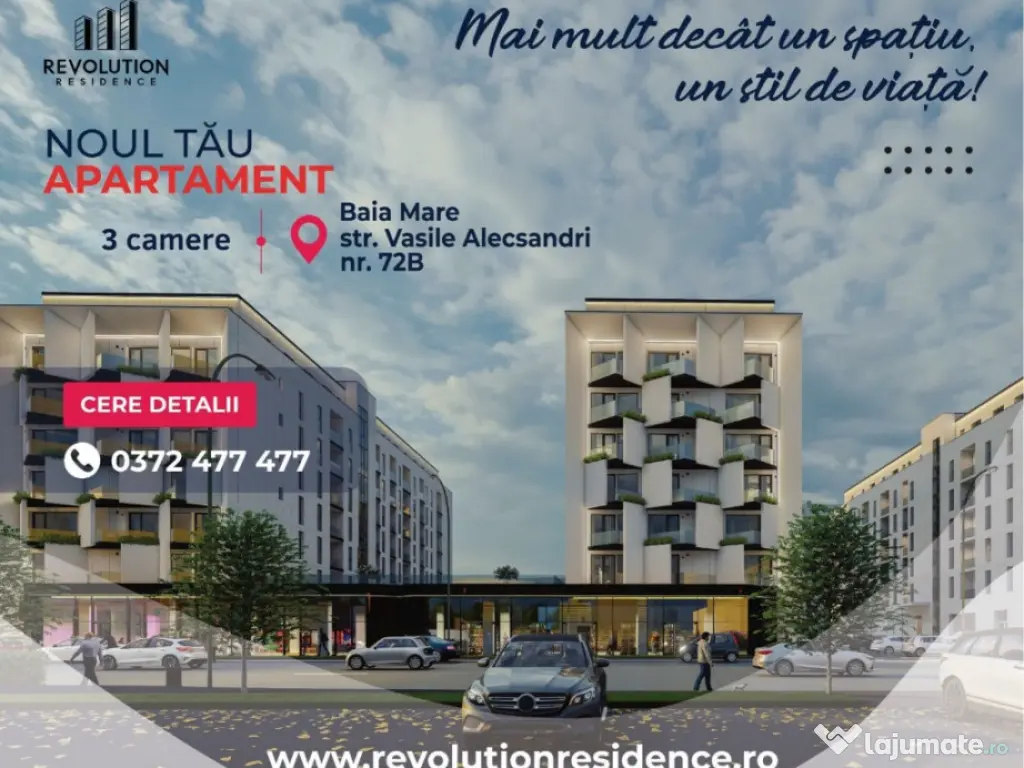 COMISION 0% -Ap.3 camere-str.Vasile Alecsandri 72B, Baia Mare