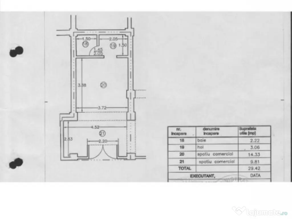 Inchiriez spatiu comercial 20 mp Vest pta Aurora