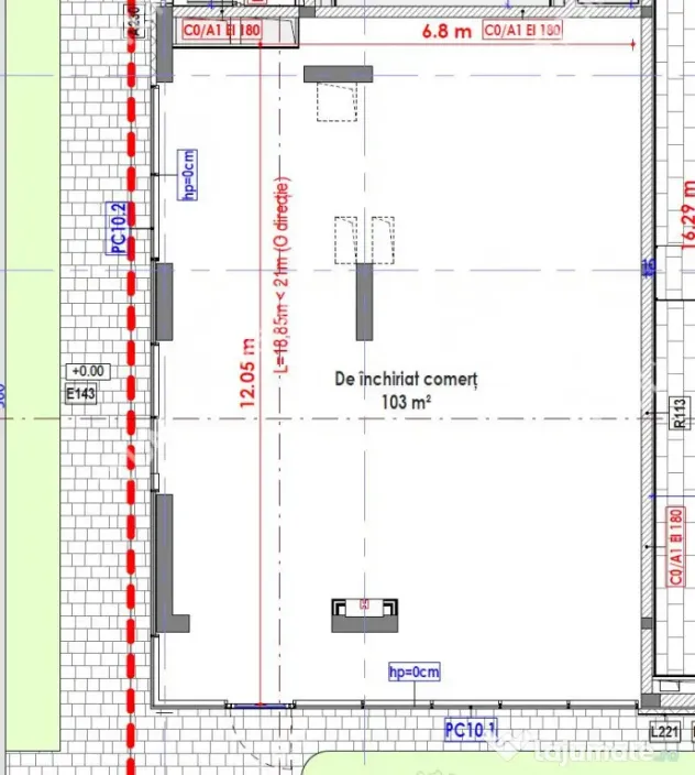 Spatiu comercial 82 mp deschidere stradala vitrina zona Blv