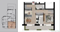 Apartament cu 2 camere, 60,10 mp, bloc nou, Etajul 2, Zona?