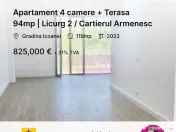 Apartament 4 camere + Terasa 94mp | Licurg 2 / Cartierul ... 