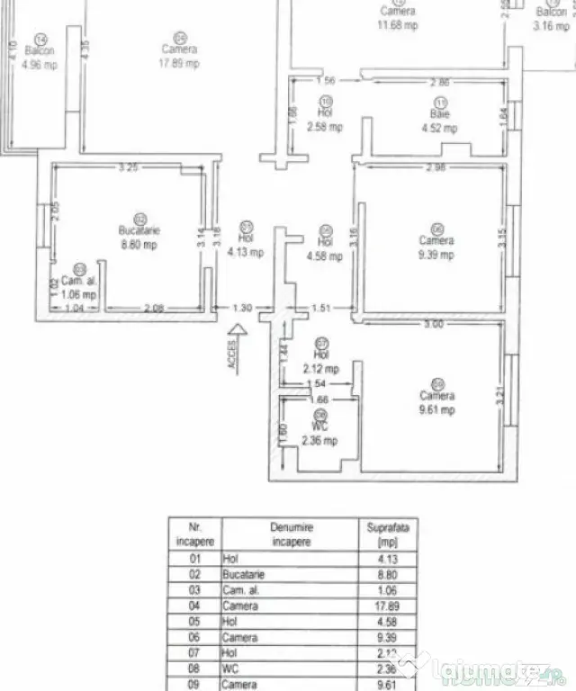 Apartament de vanzare, total decomandat, cu 4 camere, 79 mp,
