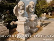 Set doi îngerași cu soclu, galben antichizat, model S4-S27. 