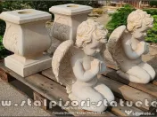 Set doi îngerași cu soclu, galben antichizat, model S4-S27. 