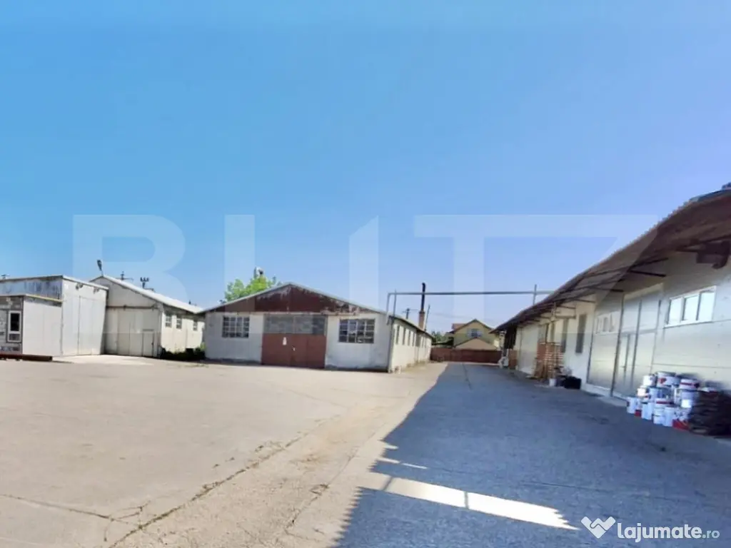 Teren industrial 4.150 mp cu 3 hale moderne cu utilități,a