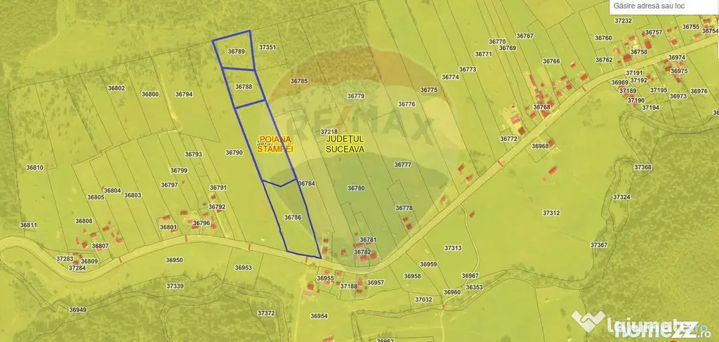 Teren parțial intravilan 30,930 mp Poiana Stampei-DN E58...