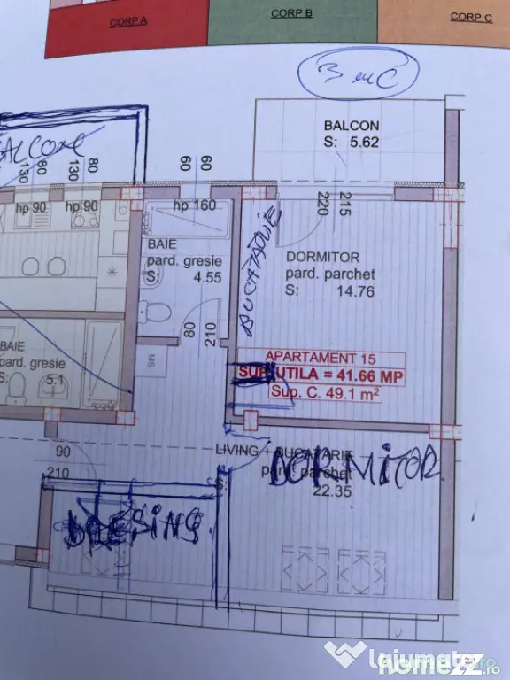 Apartament de vanzare, cu 2 camere, 42 mp, zona Garii