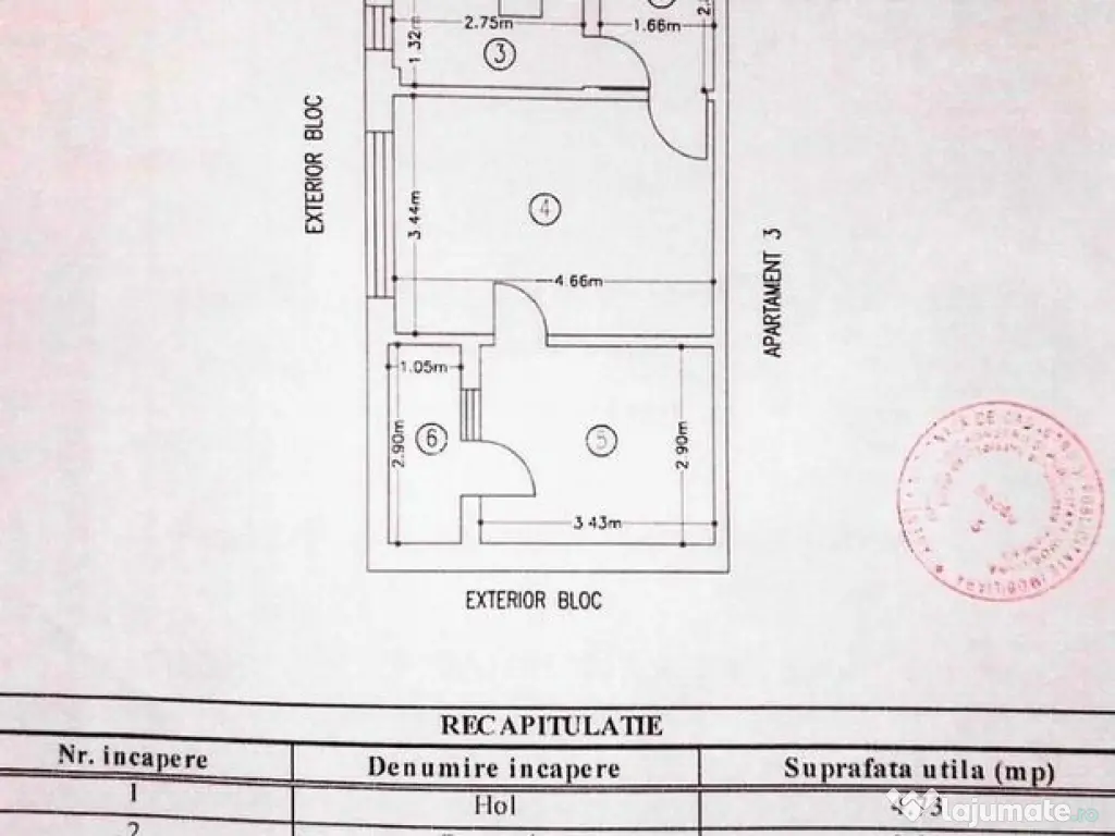 țApartament cu 2 camere de vânzare în zona Mioritei