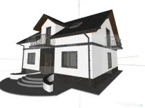 Proiect casă cu mansardă, 148 mp utili, teren 514 mp – T