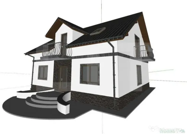 Proiect casă cu mansardă, 148 mp utili, teren 514 mp – T