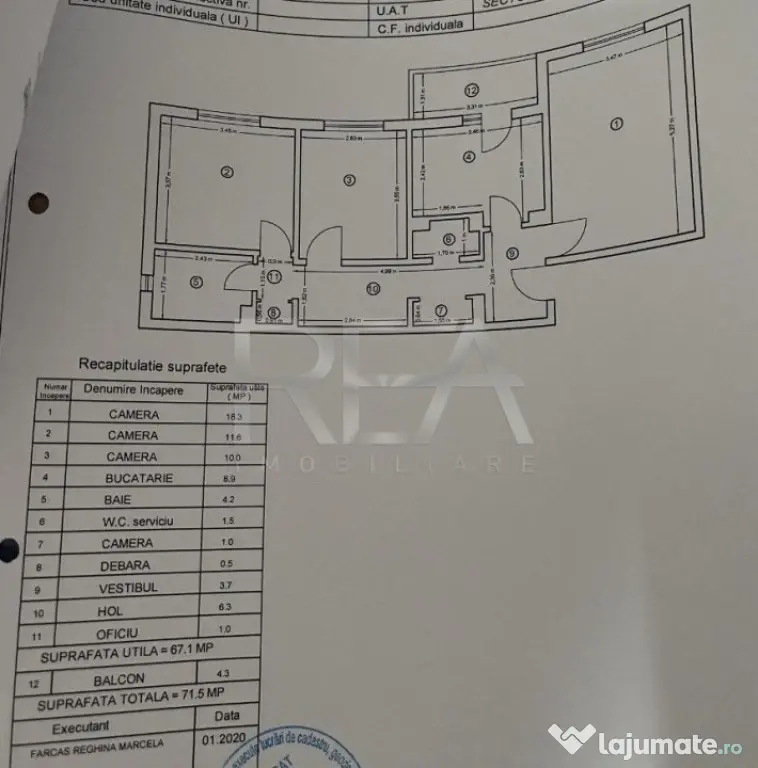 3 Camere- Decomandat- 71,5 mp- Boxa-Calea Rahovei