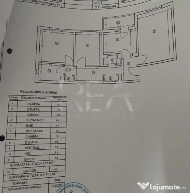 3 Camere- Decomandat- 71,5 mp- Boxa-Calea Rahovei