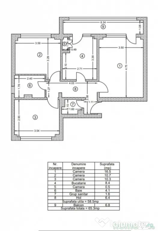 Apartament 3 camere, confort 1 decomandat, zona Obor. - Braila (Braila)