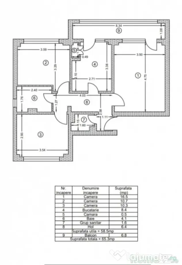 Apartament 3 camere, confort 1 decomandat, zona Obor. - Braila (Braila)