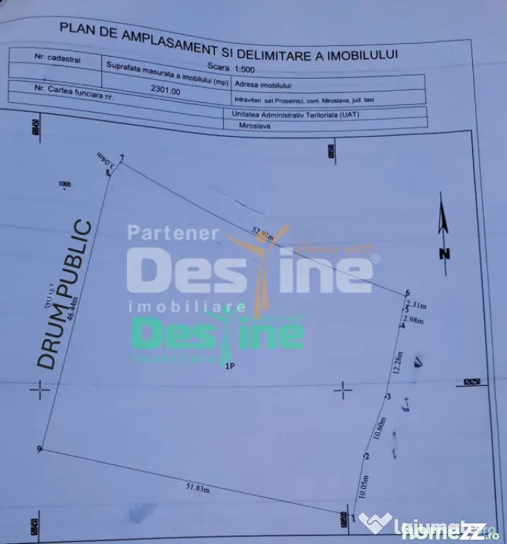 PROSELNICI - MIROSLAVA, PARCELA DE TEREN DE 2.031 MP