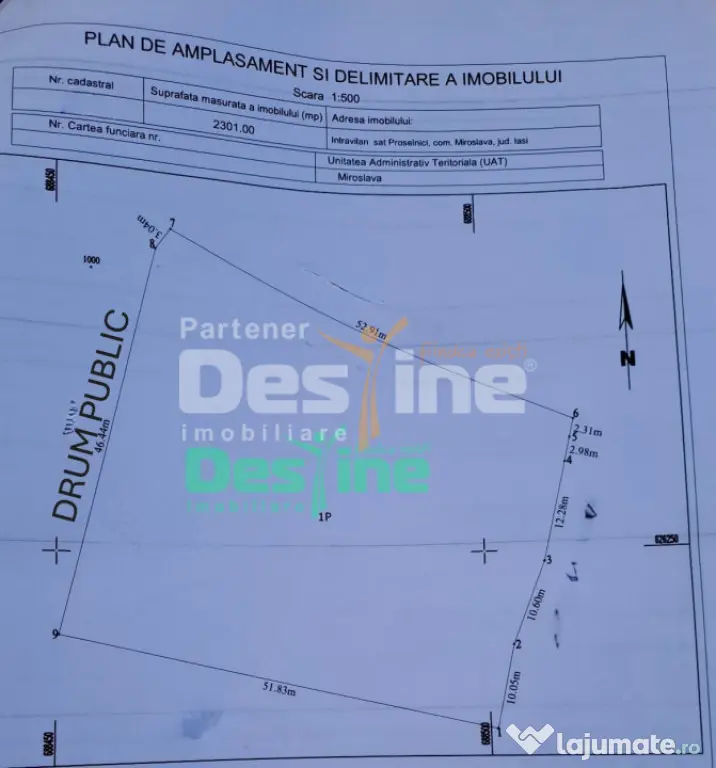PROSELNICI - MIROSLAVA, PARCELA DE TEREN DE 2.031 MP