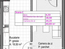 Apartament cu 1 camera + bucatarie inchisa, Soporului – ap