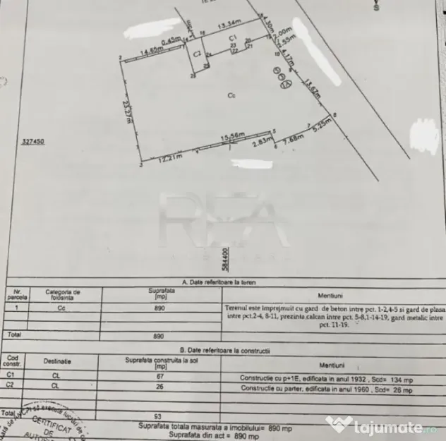 Teren Intravilan 890 mp - POT 45% – Grozăvești