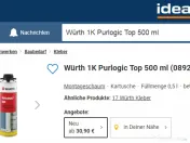 Wurth Purlogic Top 1K spuma profesionala gri de montaj 