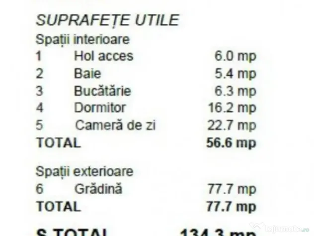 Apartament 2 camere, 57mp, gradina 77 mp, zona The Office -
