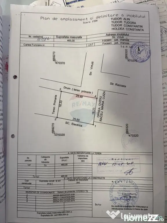 Teren 465mp Focsani / Strada Virtutii