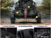 UTV electric pentru 2 copii Kinderauto BJSX2319 6x6 300W 24V Black