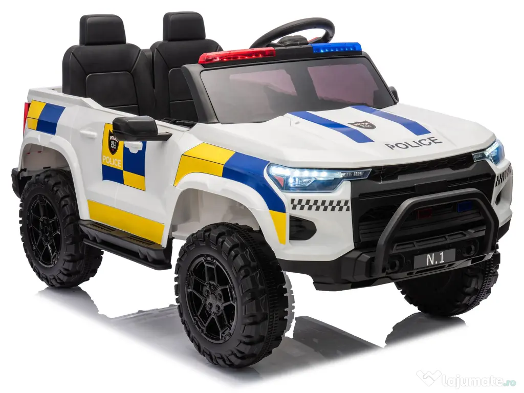 Masinuta electrica pt 2 copii Kinderauto Police Patrol 4x200w, 24V White