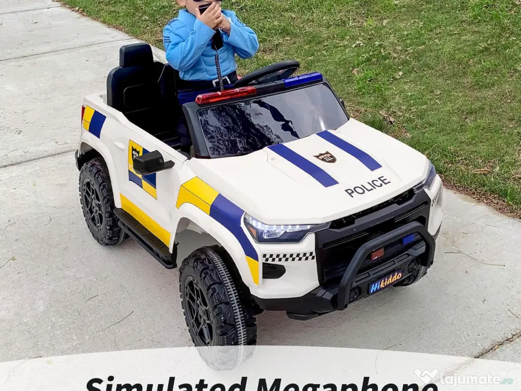 Masinuta electrica pt 2 copii Kinderauto Police Patrol 4x200w, 24V White