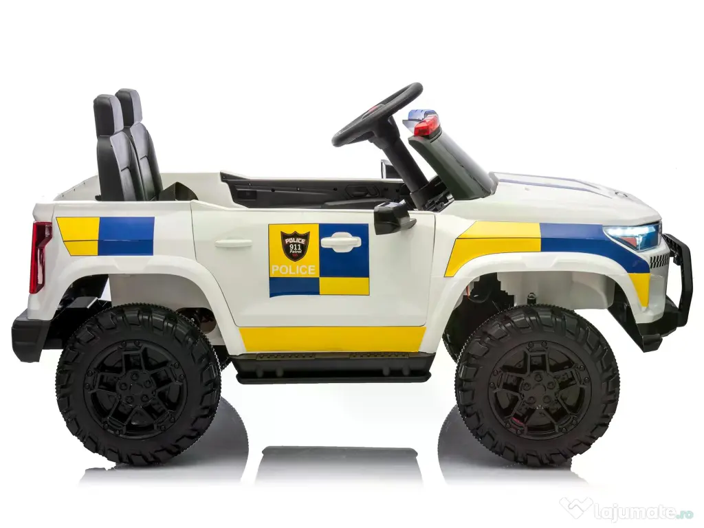 Masinuta electrica pt 2 copii Kinderauto Police Patrol 4x200w, 24V White