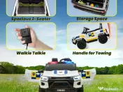Masinuta electrica pt 2 copii Kinderauto Police Patrol 4x200w, 24V White