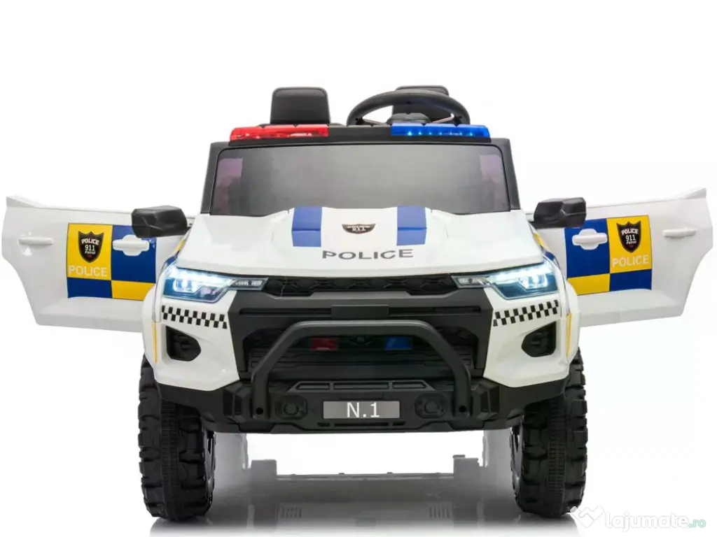 Masinuta electrica pt 2 copii Kinderauto Police Patrol 4x200w, 24V White