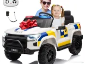 Masinuta electrica pt 2 copii Kinderauto Police Patrol 4x200w, 24V White