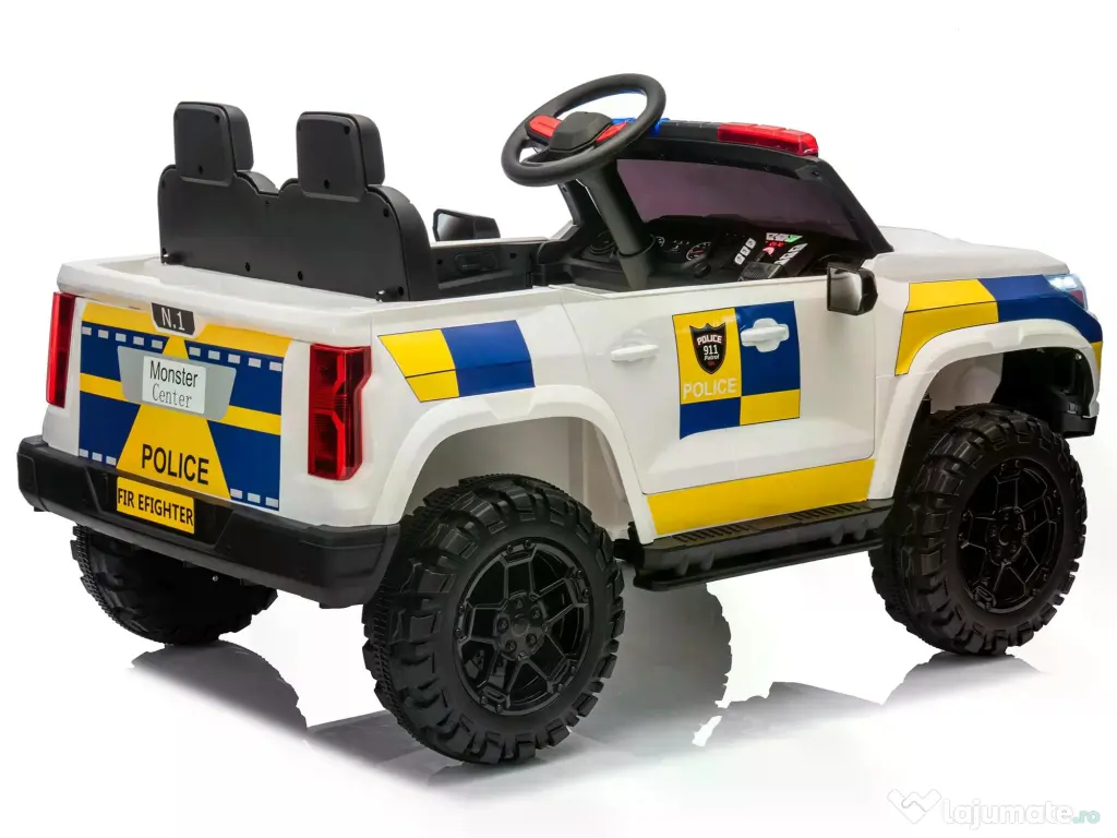 Masinuta electrica pt 2 copii Kinderauto Police Patrol 4x200w, 24V White