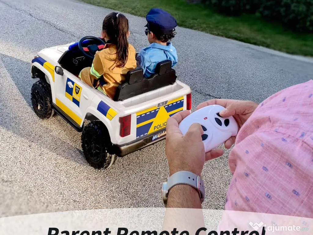 Masinuta electrica pt 2 copii Kinderauto Police Patrol 4x200w, 24V White