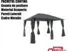Pavilion CORT Umbrela Cadru Metal Gradina Terasa Curte Evenimente Gri 3x4x2.65M