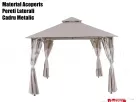 Pavilion CORT Umbrela Cadru Metal Gradina Terasa Curte Evenimente Bej 3x3x2.8 M