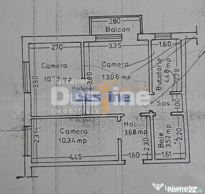 Apartament 3 camere, semidecomandat, Alexandru Cel Bun, 89.