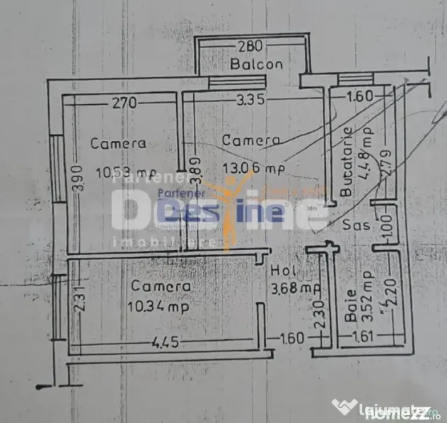 Apartament 3 camere, semidecomandat, Alexandru Cel Bun, 89.